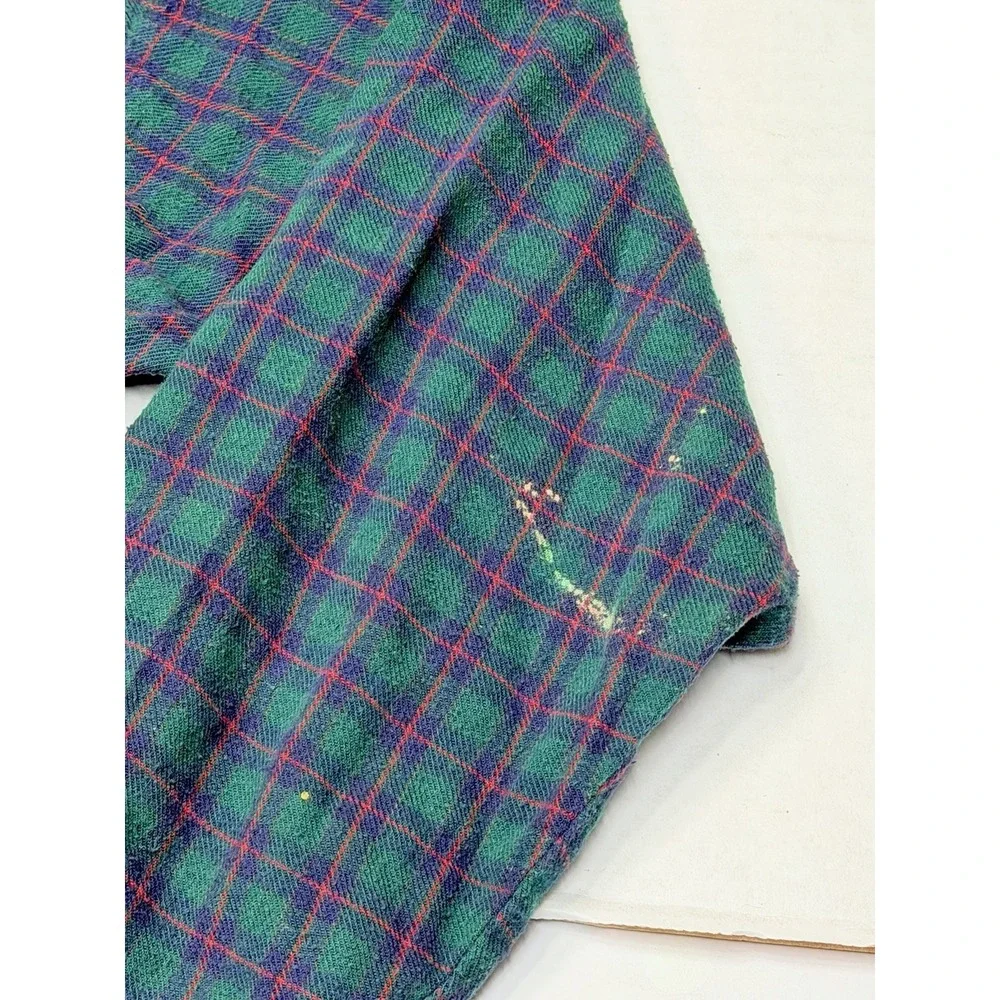 Vintage Big Dogs Flannel Nightgown Sleep Shirt Pajamas S/M Dog Plaid